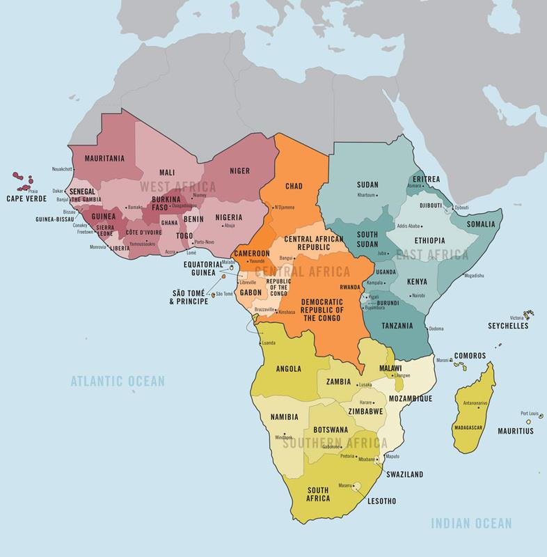 Fig 1 – Map of Sub-Saharan Africa